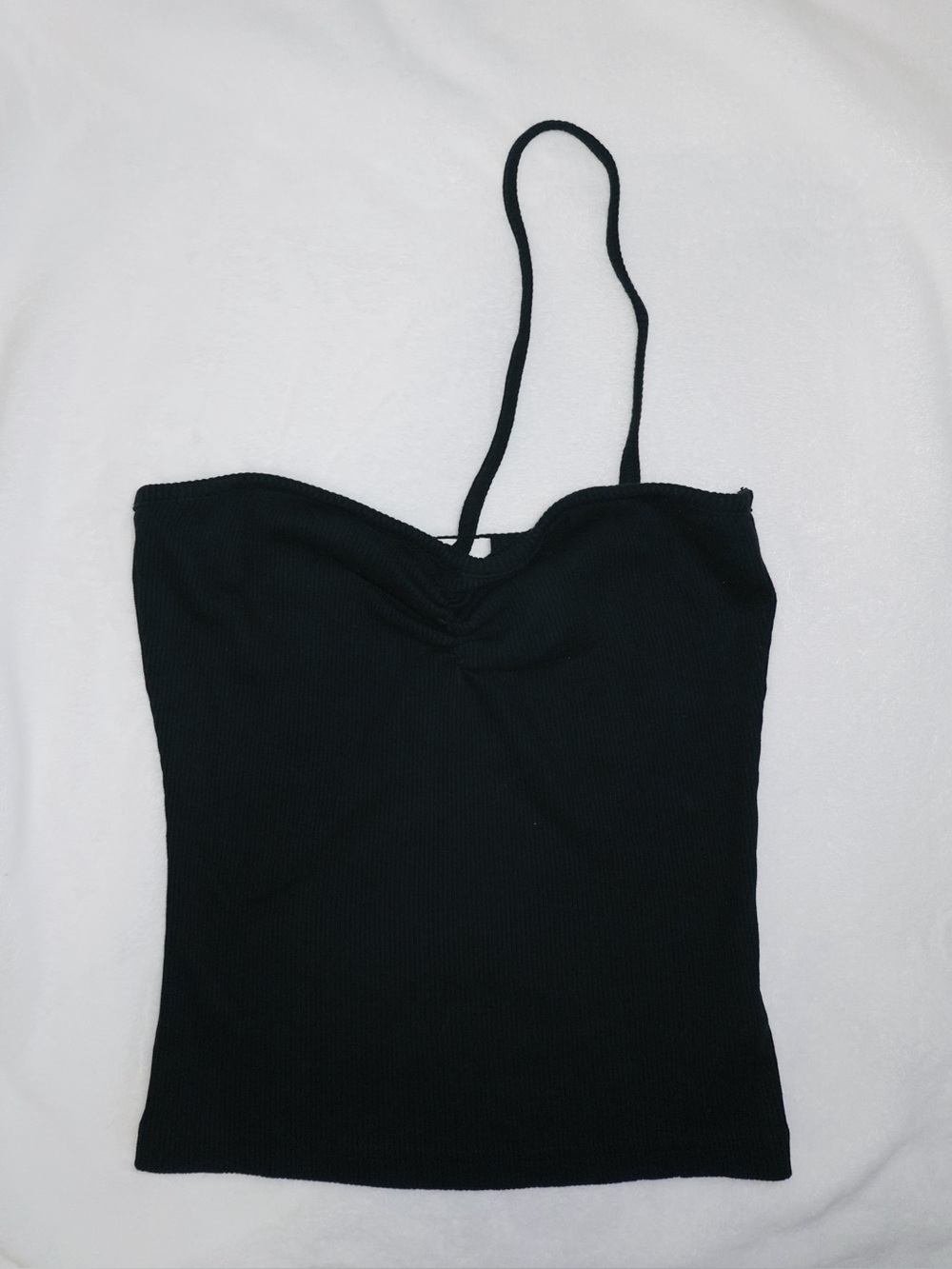 AGOLDE Lola Gathered Front Tank in Black - Small